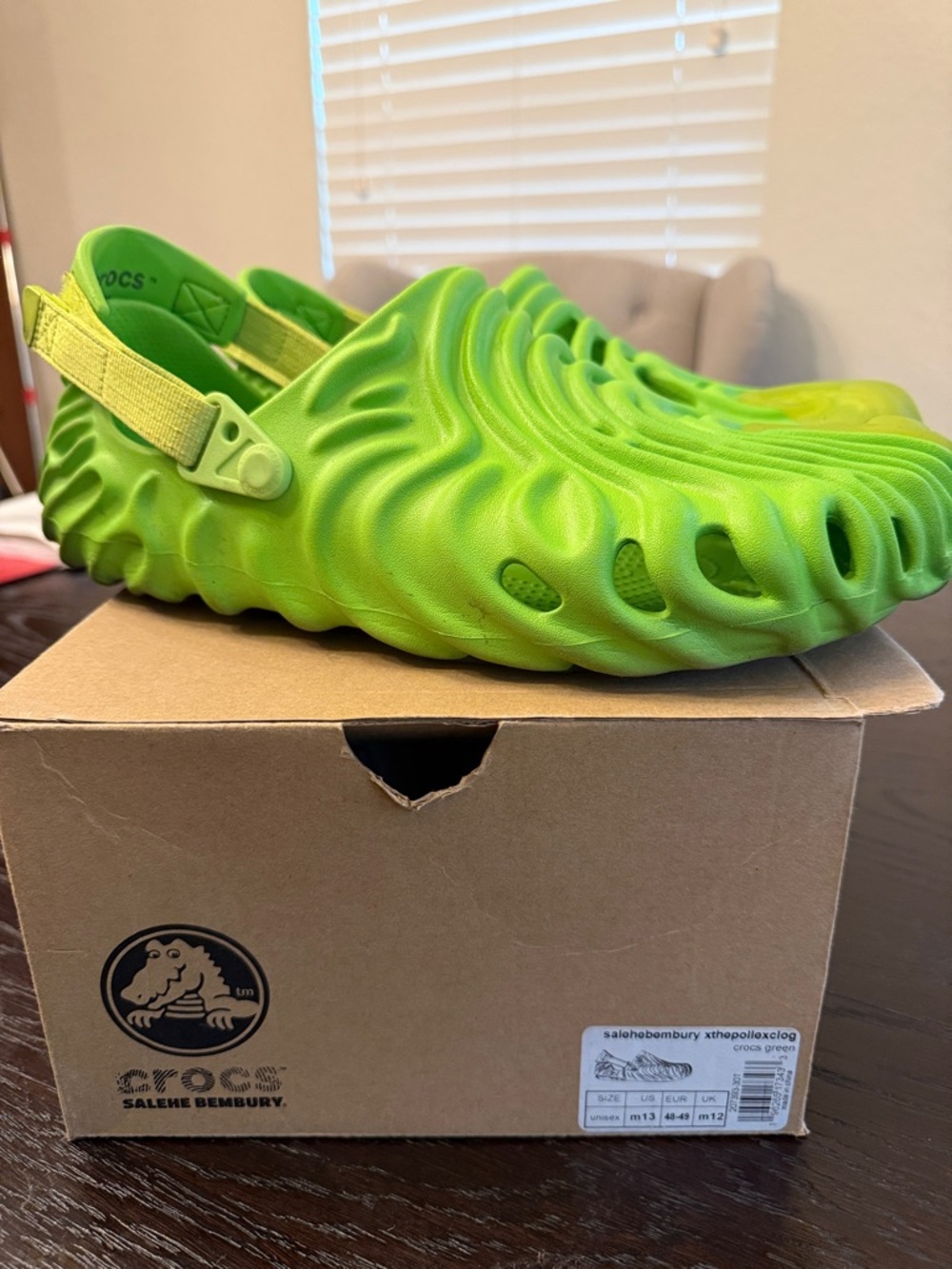 CROCS Men's Salehe Bembury Lime Green Sculpted Foam Clogs